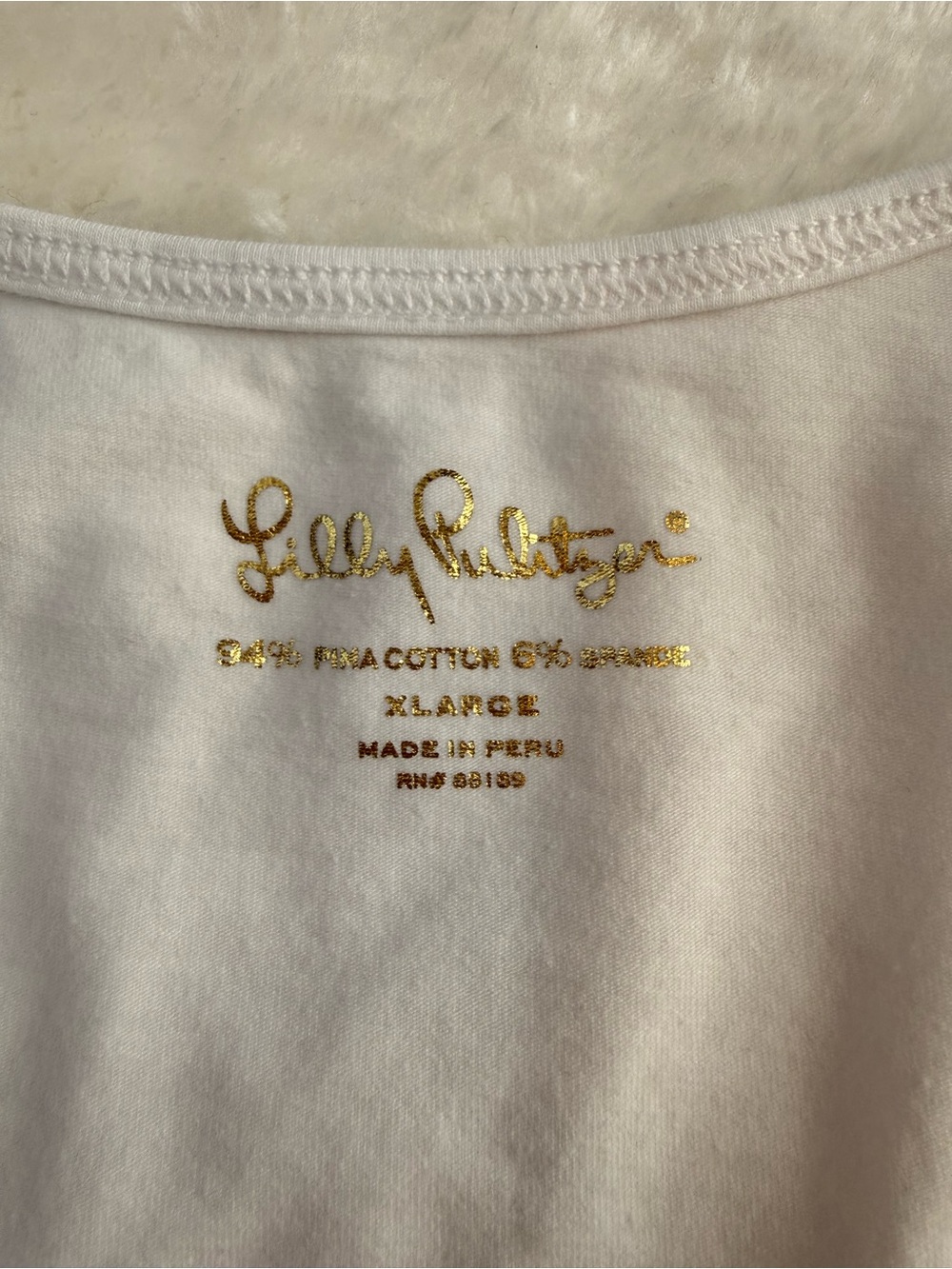 Lilly Pulitzer White Scoop Neck Tank Top Size XL - Picture 3 of 10